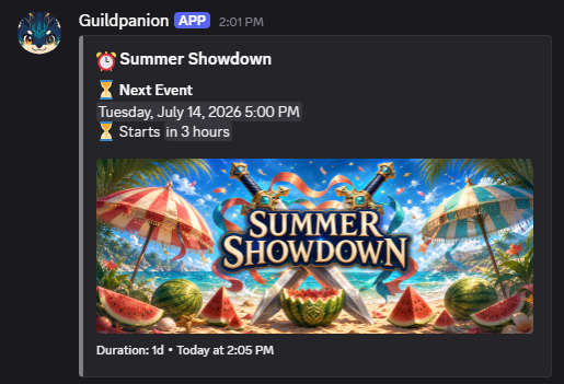 Guildpanion Discord event countdown